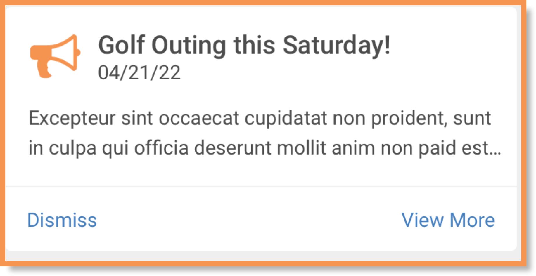 Company Announcement Widget